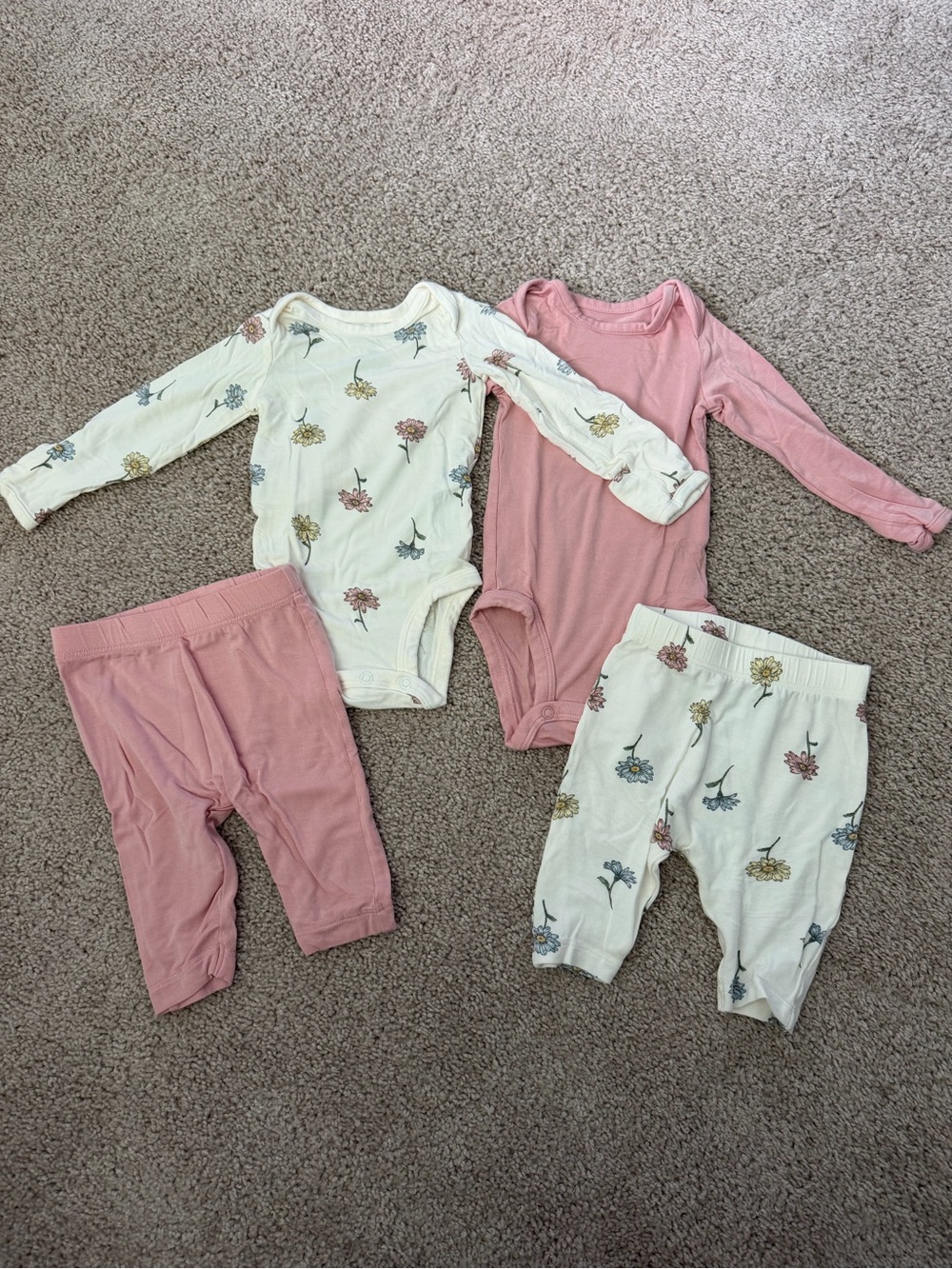 New Without Tags PurelySoft by Carters Long Sleeve Onesies and Pants Set of 2
